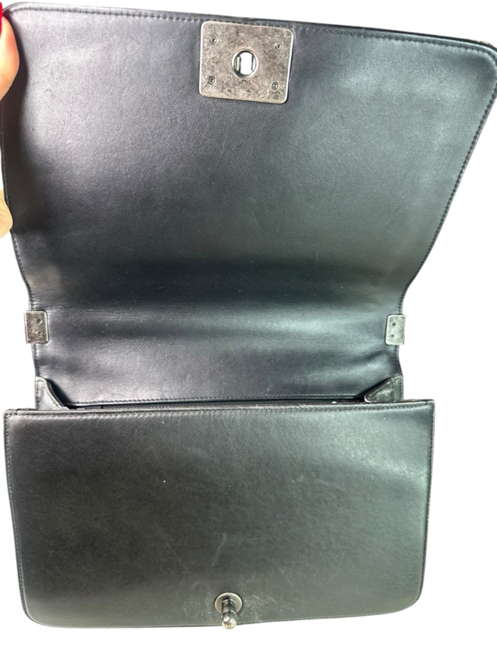 CHANEL Metallic Black Quilted Studded Shoulder Bag - Picture 8 of 10
